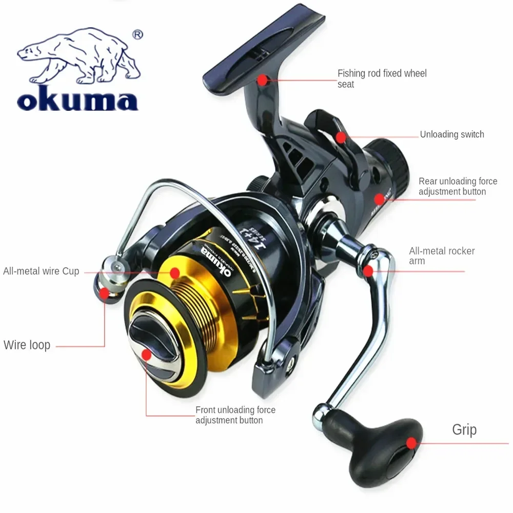 Nuevo Okuma doble freno copa de alambre de Metal carrete de pesca 18K Max Drag5.2:1/4,9:1 rueda giratoria G3000-6000 - imagen 5