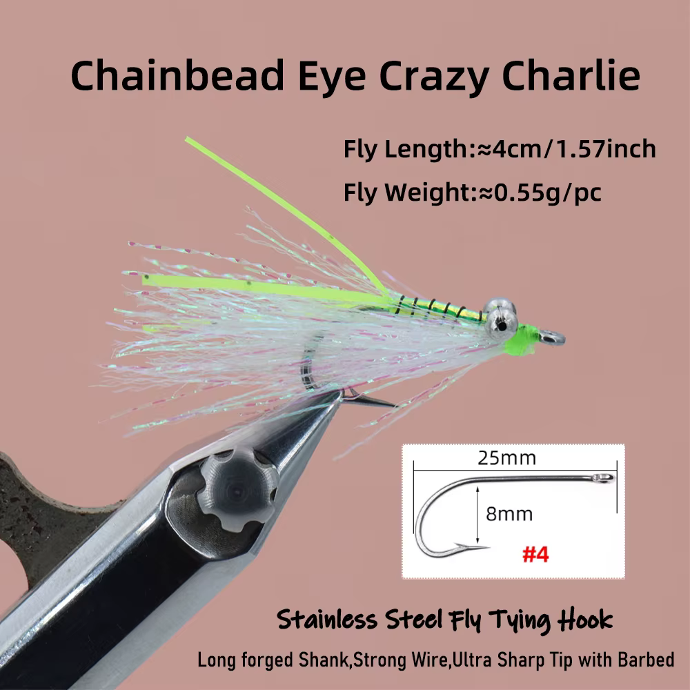 Crazy Charlie Wifreo #4 – Acero inoxidable para Bonefish y Tarpon - imagen 2