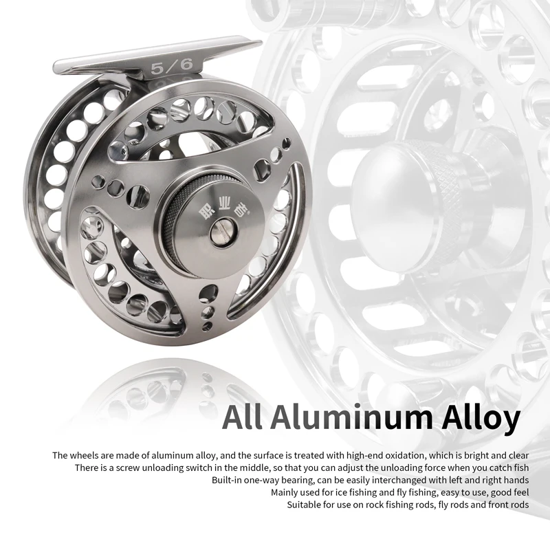 ZYZ-carrete de pesca con mosca, accesorio giratorio frontal de metal completo, tamaño máximo de 10,5 CM, todo de aleación de aluminio, volante de pesca con mosca para carpa y Lucio - imagen 4