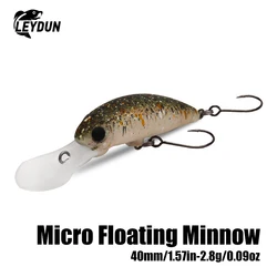 LEYDUN-Señuelos de pesca flotantes para pececillos, 40mm, 2,8g, Crankbait de buceo poco profundo, Swimbaits artificiales, aparejos de pesca