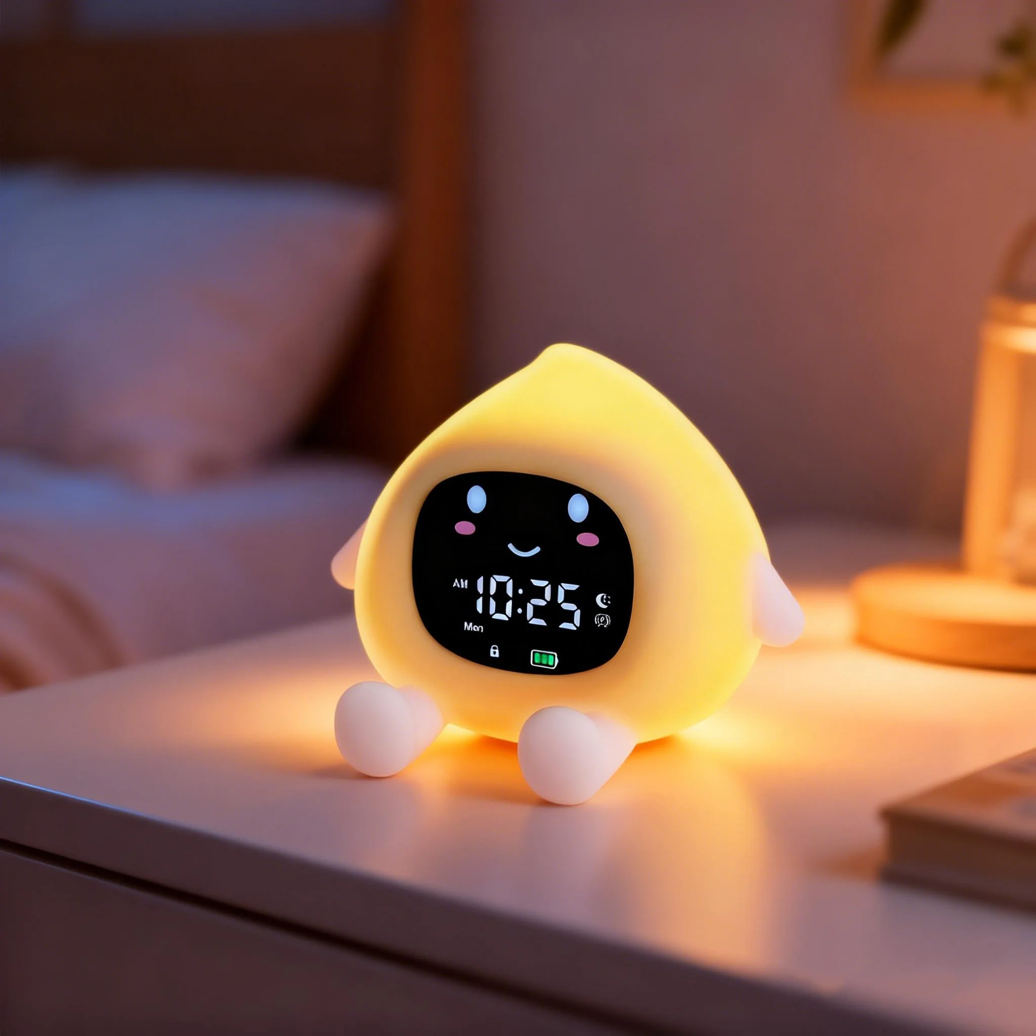 ORIA Reloj despertador infantil recargable con luz nocturna 9 colores