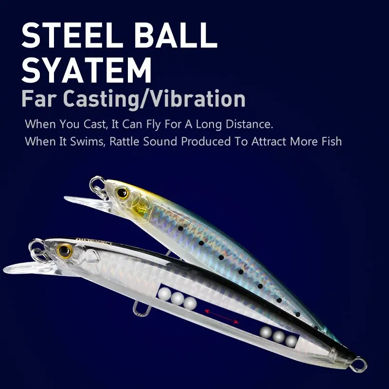 Kingdom Sea-señuelo de pesca de 23g, 120mm, 30g, 130mm, Jerkbait, Minnow flotante, Wobblers, Swimbait duro, aparejos de pesca para lubina - imagen 5