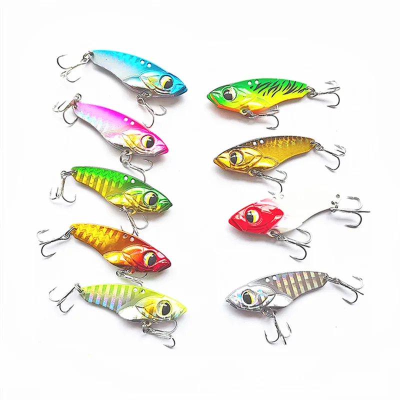 1 Uds 5g 7g 10g 14g Metal VIB señuelo de pesca cuchara vibratoria cebos Crankbait Wobbler cebos duros señuelo ViB aparejos