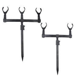 Soporte Cañas Carpa Aluminio – Plataforma horizontal con base alarma