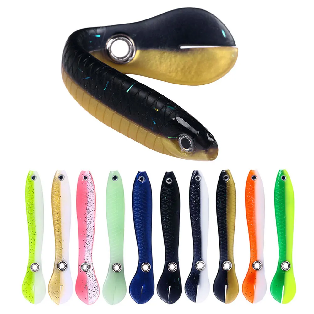 Señuelos de pesca silicona suave realista para lubina trucha y lucio