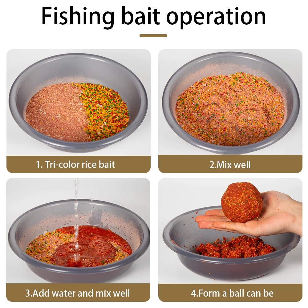 Nuevo 500G sabor compuesto tricolor procesamiento natural material de anidación aditivos de musk cebo de carpa cruciana pellets cebo de carpa - imagen 2
