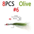 8pcs Olive Size 6