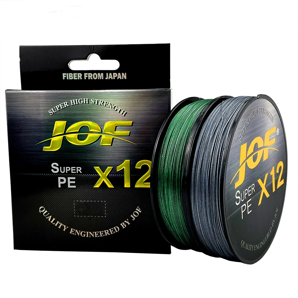 JOF-Hilo de pescar trenzado superfuerte, 100% PE, multifilamento, 9/12 hebras, 300M, 500M, 20LB-92LB, para carpa y lubina - imagen 2