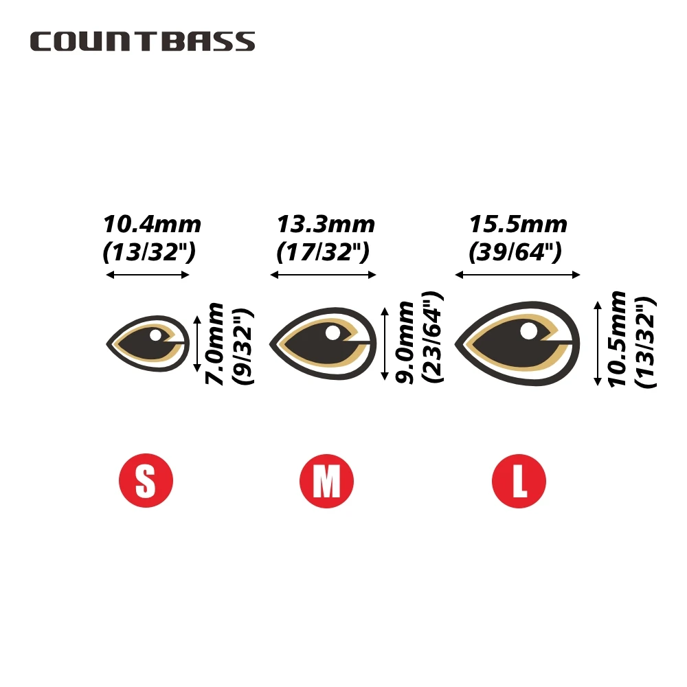 Countbass 100 Uds accesorios de pesca, señuelos de pesca holográficos láser 2D ojos para plantillas de metal cuchara popper Señuelos de pesca - imagen 3