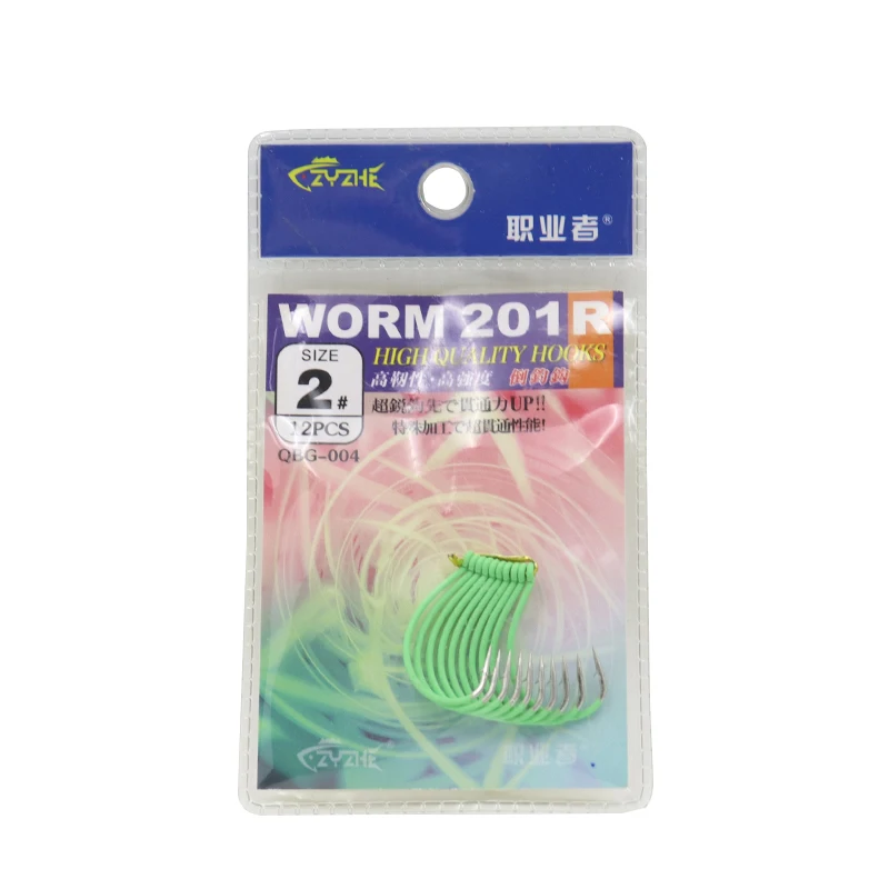 ZYZ-anzuelos de pesca de tiro caído, accesorios de pesca, señuelo suave, acero de alto carbono, manivela luminosa, púas, 10 unids/lote por bolsa - imagen 4