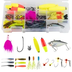 Kit señuelos pesca con jig head, vinilos y plomada para lubina y trucha