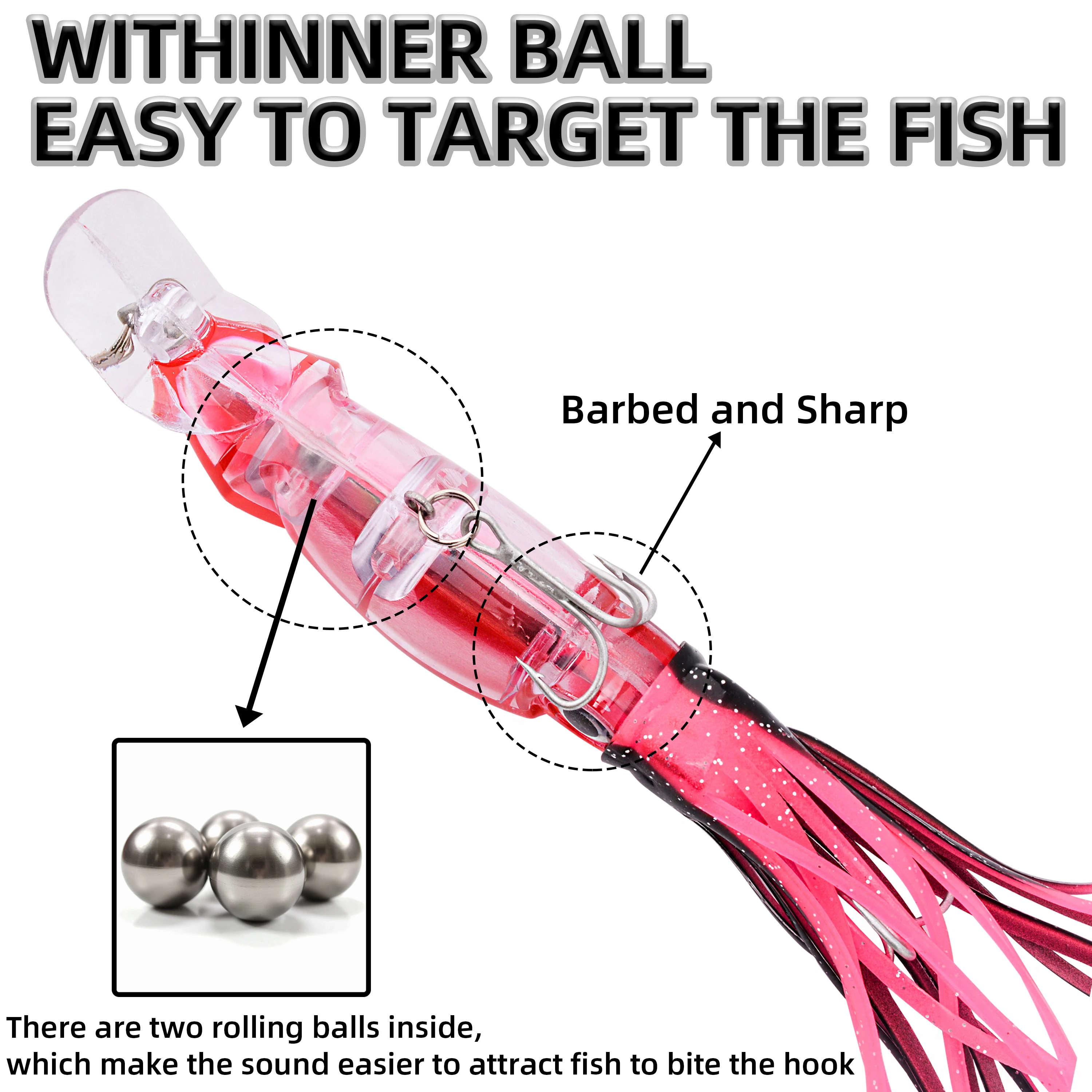 6 unids/lote Señuelos de Pesca plantillas de pulpo de calamar con falda anzuelo de cebo de lubina aparejos de plantilla Crankbait - imagen 3