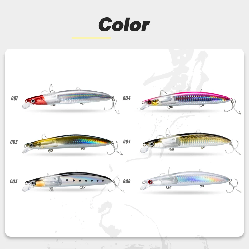 Señuelo de pesca D1 Flash Core 125F Minnow, 125mm, 20g, Jerkbait de fundición larga, Wobbler WTD, cebo flotante, aparejos de pesca para lubina DT5104 - imagen 5