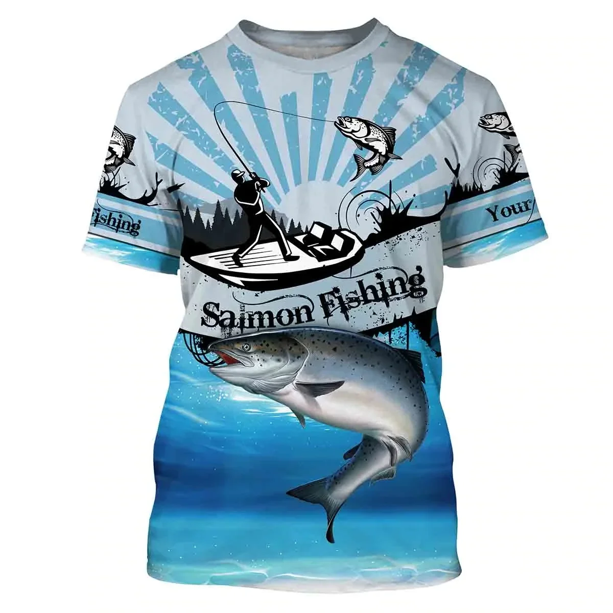 Camiseta 3D King Salmon personalizada – Diseño fresco veraniego unisex - imagen 3