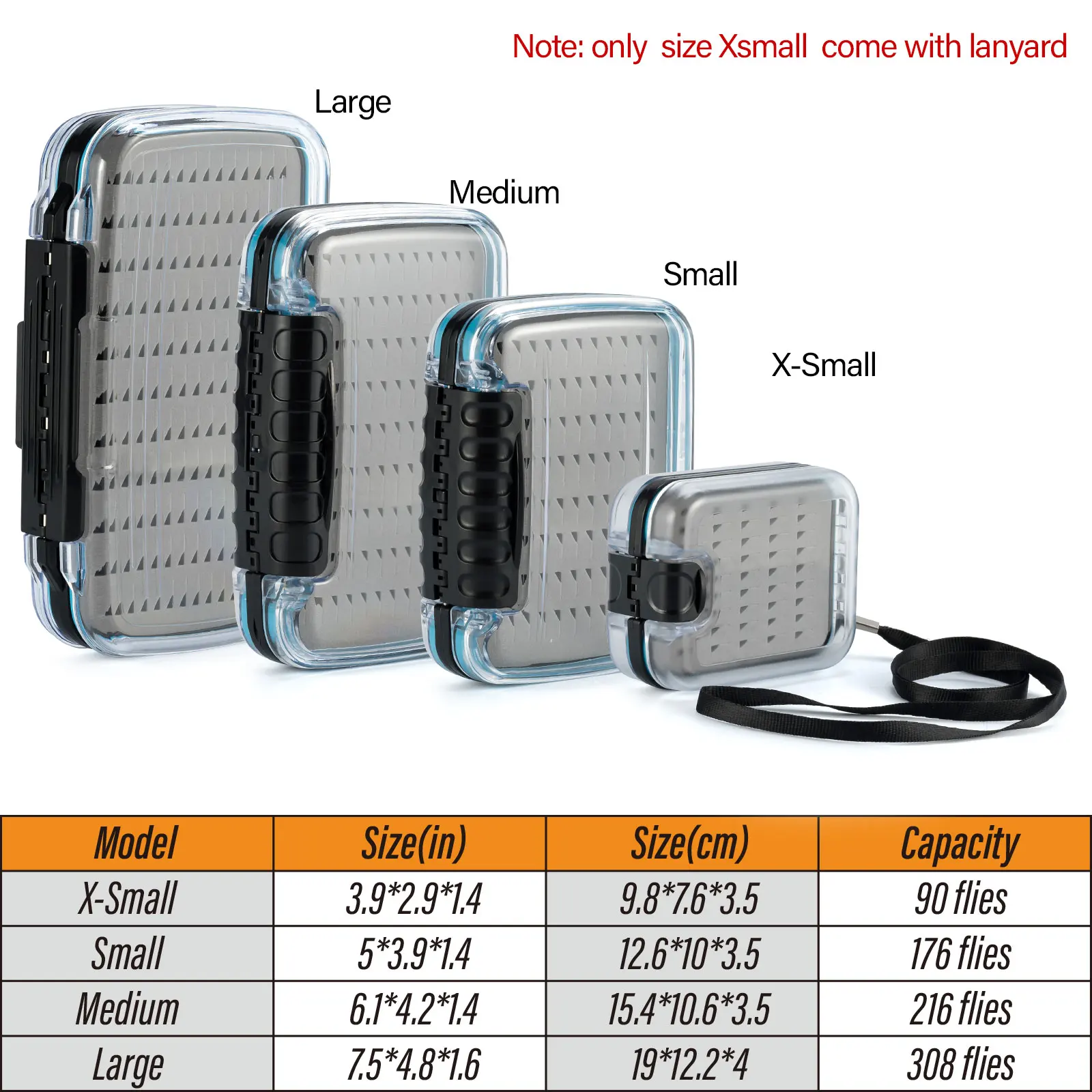 Caja impermeable doble cara para pesca con mosca