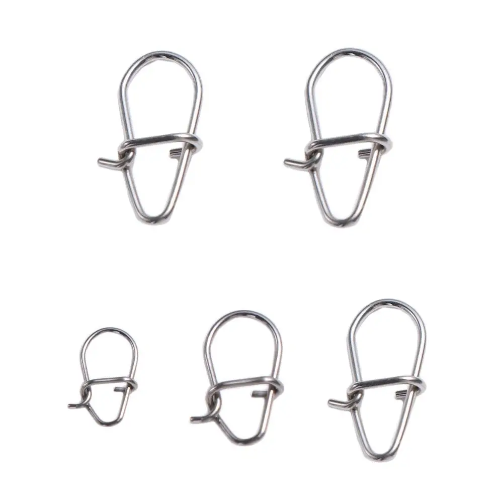 Herramienta de bloqueo de acero inoxidable, conector a presión, señuelos, ganchos, Clips, conector de señuelo giratorio, Pin a presión enganchado de pesca, conector de señuelo de pesca - imagen 5