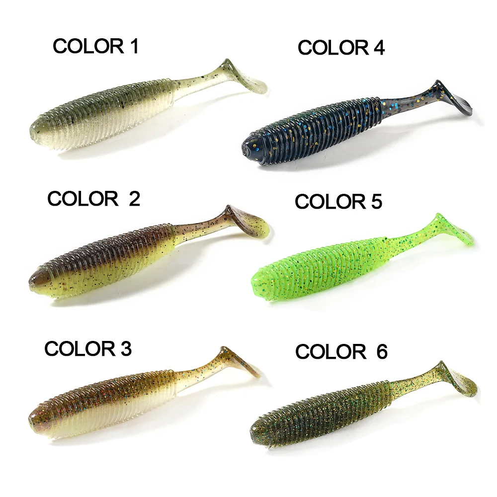 SUNMILE-señuelo de pesca con cebo suave, 6 uds., Vibro Fat, 90mm, señuelo realista, sal y aroma para pesca de Lucio, perca, trucha, lubina - imagen 4