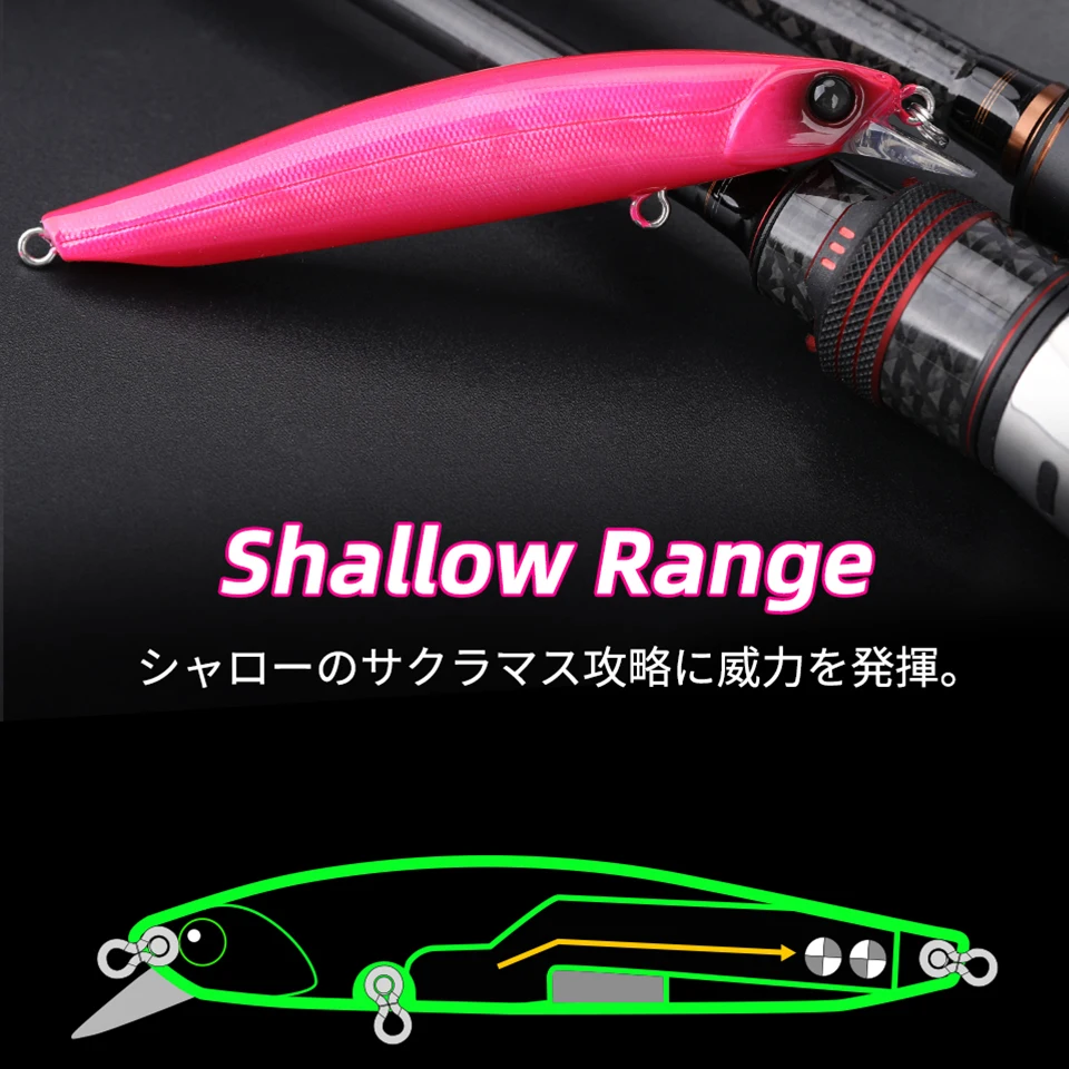 TSURINOYA 90SS pececillo de hundimiento lento 90mm 10,8g DW103 áreas bajas poco profundas señuelo de pesca labio corto Jerkbait cebos de pesca falsos - imagen 3