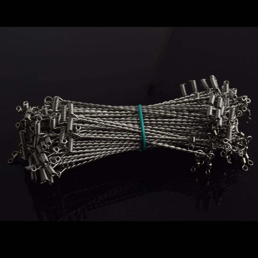 100 brazos de gancho de equilibrio, conectores de brazo de plomo de seguimiento, plataformas de pesca giratorias, cuerdas de equilibrio de alambre de acero antienrolladas en forma de T - imagen 5