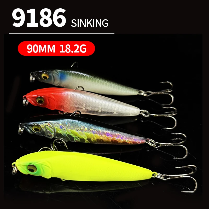 18g 90mm Jerkbait hundimiento lápiz Pesca Wobbler lubina aparejos de Pesca señuelos accesorios de Pesca señuelo de agua salada cebo de curricán - imagen 2