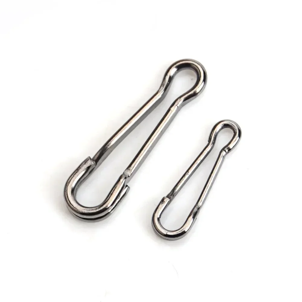 Jooyoo-accesorios de pesca de 10 piezas, Conector de pesca de acero inoxidable con broche Hawaiano, SnapHook Fastlock señuelo, barril giratorio de seguridad - imagen 2