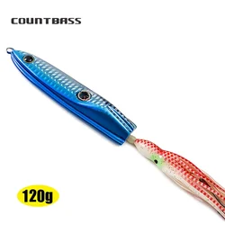 Countbass 120 g 4,3 oz plantillas inchiku de estilo japonés con gancho auxiliar de pulpo, jigging de calamar, plantilla de pargo