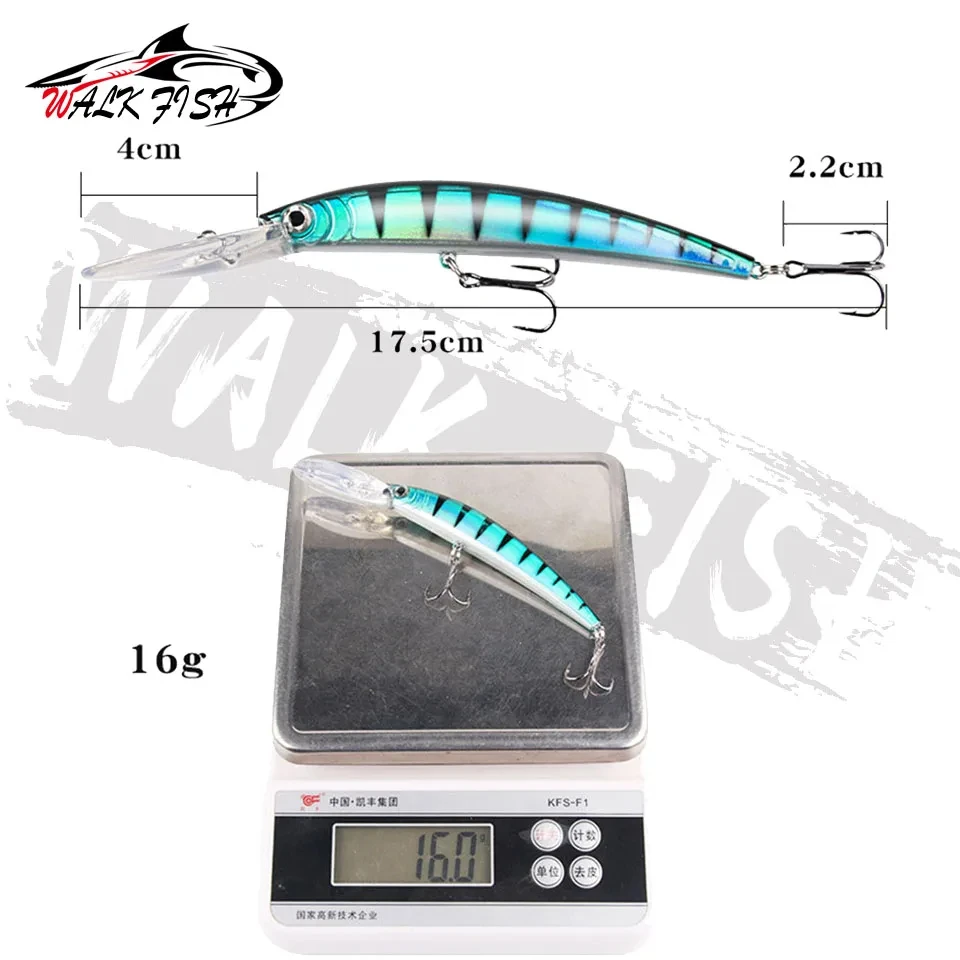 WALK FISH-señuelo de pesca de pececillos biónicos, cebo duro Artificial para curricán de lubina, 15,3 cm, 16g, Crankbait, Wobblers, ojos 3D para pesca de carpa - imagen 2