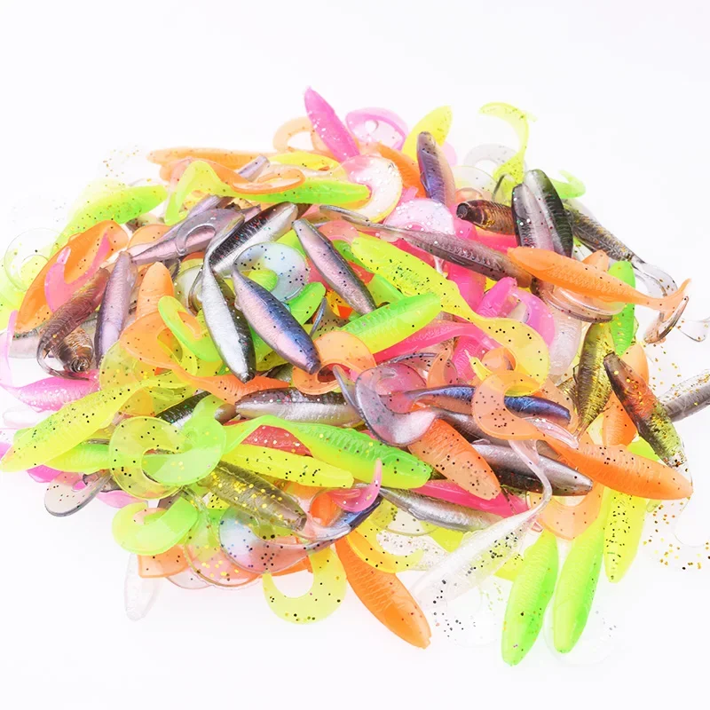 20 Uds. Señuelo de pesca con cebo suave de gusano de silicona 4,7 cm 0,7g Jig Wobblers Artificial Pvc Swimbait para lubina, Lucio, trucha, aparejos de pesca - imagen 5