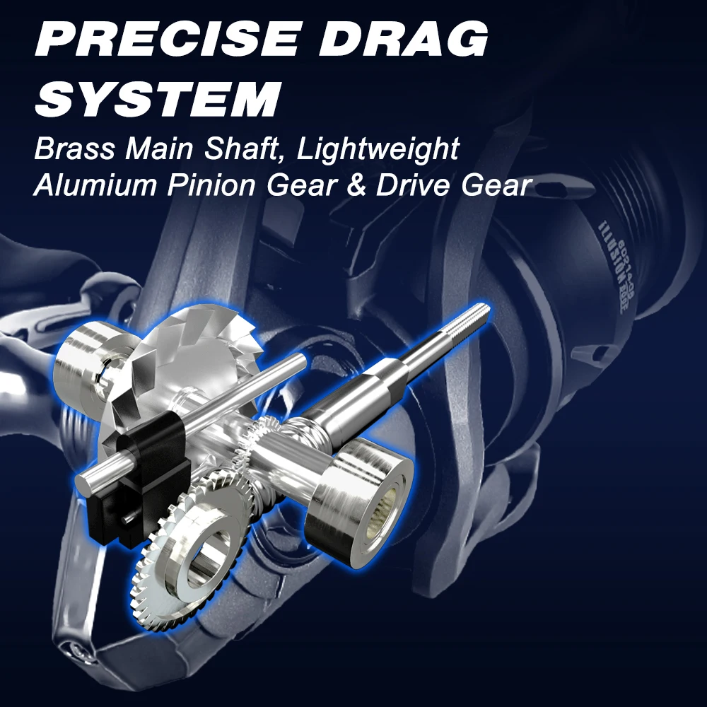 Carrete de pesca Mifine ILLUSION carretes giratorios ligeros 800 4,8:1 4kg Grag 5 + 1 rodamientos de bolas pesca de trucha agua salada agua dulce - imagen 5