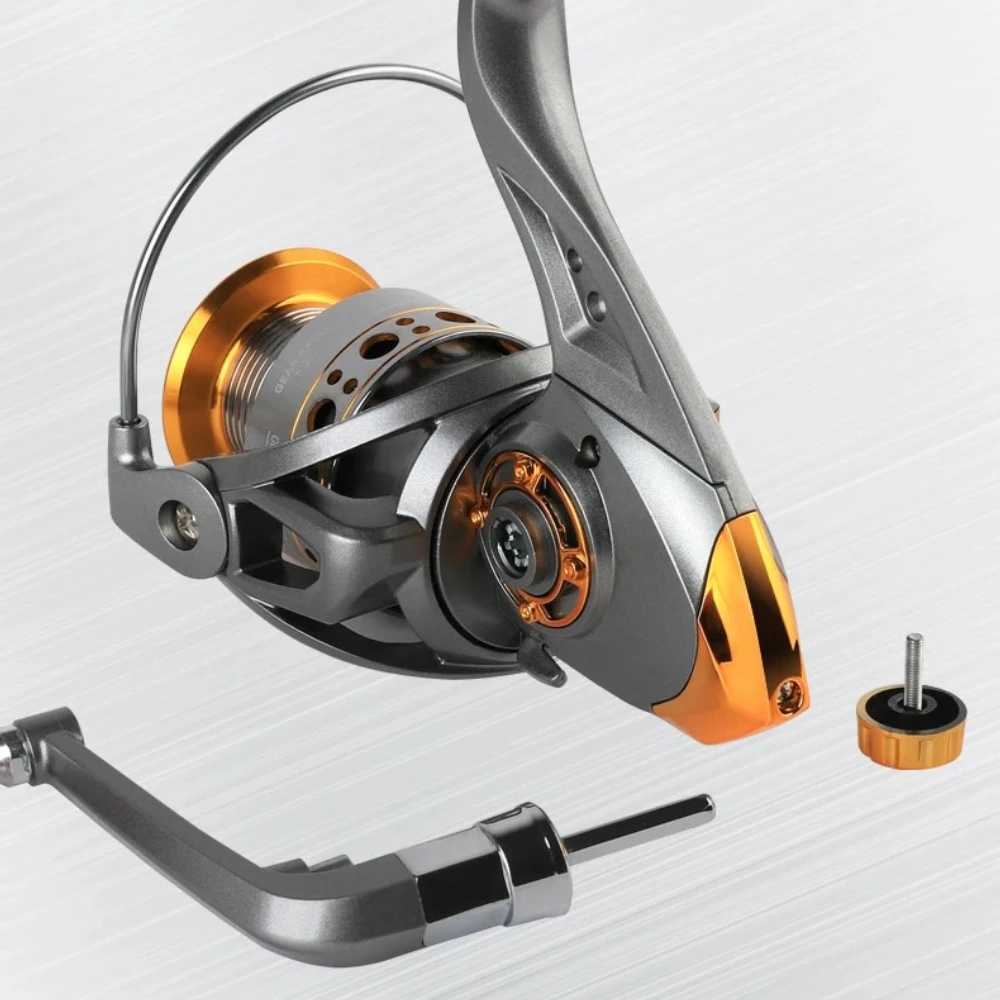 DC 1000 ~ 7000 Series, relación de engranaje 5,2: 1, arrastre máximo de 26LB, carrete de Metal CNC, carrete de pesca giratorio, para herramientas de pesca de agua dulce y salada - imagen 3