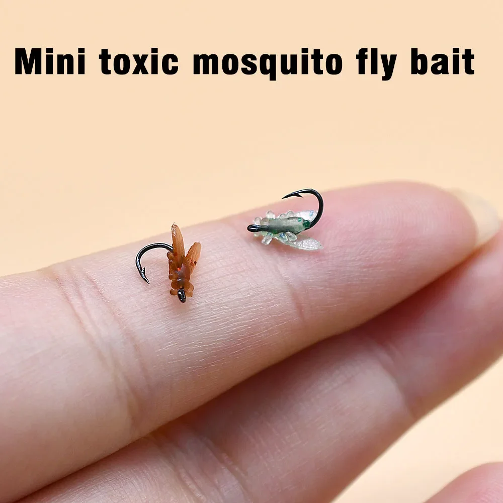 10 unids/caja señuelo de pesca con mosca biónico, anzuelo pequeño de Color, cebo de pesca con mosca, nuevo anzuelo con mosca, cebo suave, añade peces, equipo de pesca atractivo - imagen 5