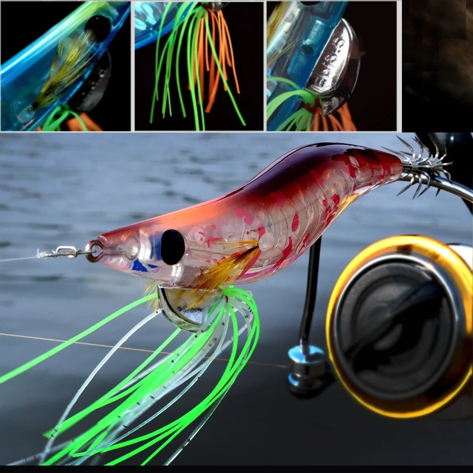 Swolfy 8 Uds 108mm 21,5g Señuelos de pesca de camarones de plástico cebos de gambas anzuelos aparejos de pesca señuelo accesorios de pesca - imagen 5