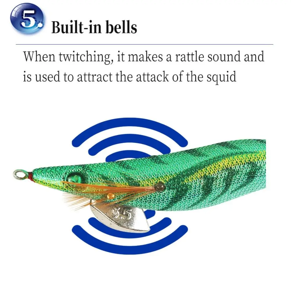 Señuelos de camarón de madera de plomo 2023, aparejos de pesca de 13cm, 21g, anzuelo explosivo, anzuelo de calamar realista, 1 unidad - imagen 4