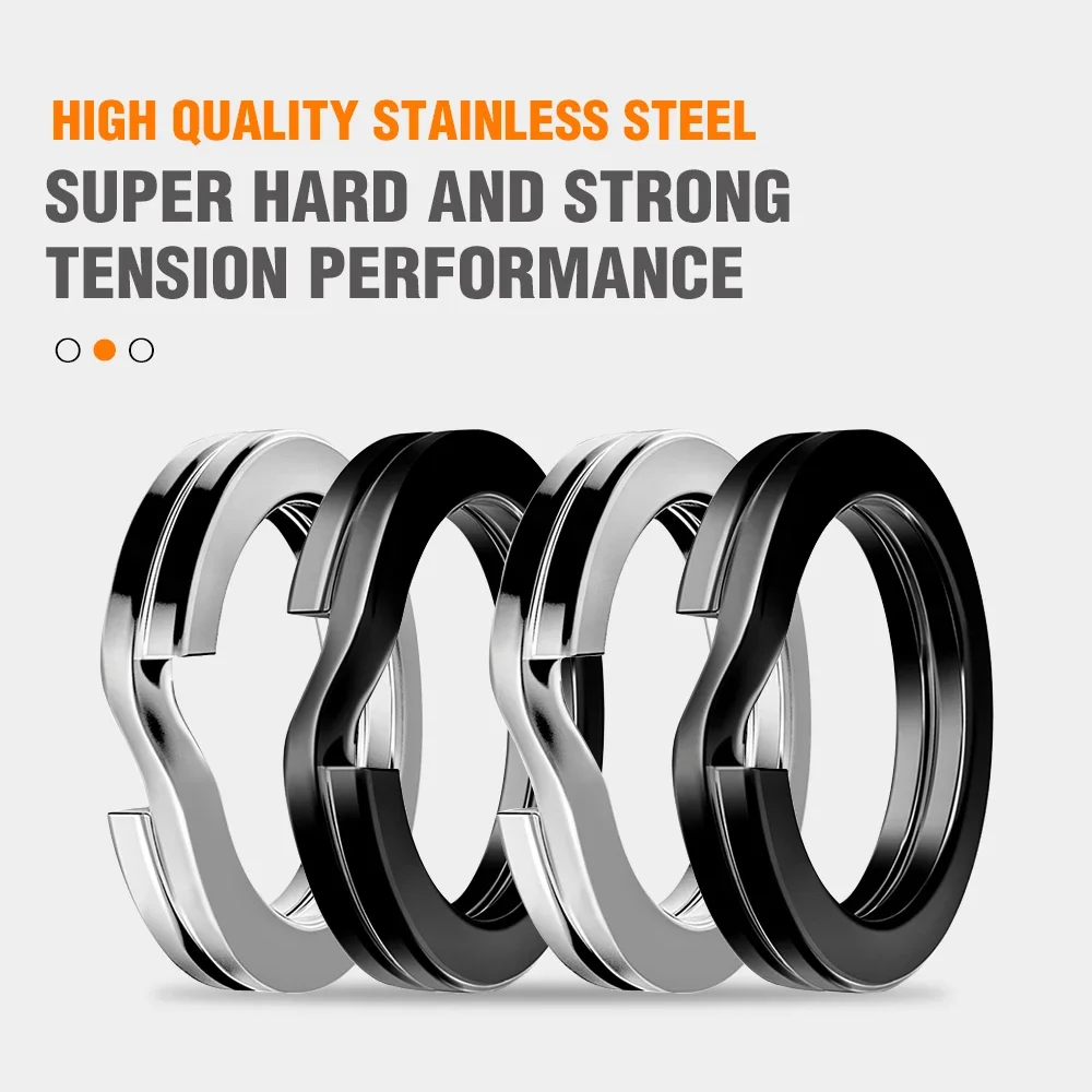 Conector de anillo dividido de acero inoxidable de 3,5-12mm, anillo dividido de Pesca, fuerza, doble círculo, broche redondo, accesorios de Pesca - imagen 3