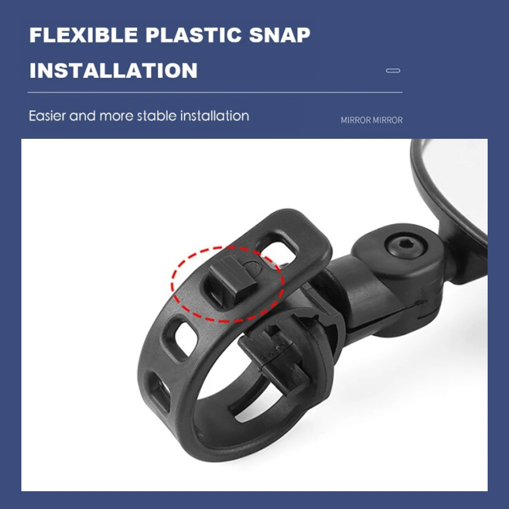 Espejo retrovisor para manillar de bicicleta, accesorio para bicicleta de montaña y carretera, ajustable, rotación de 360 °, gran angular, 2 piezas - imagen 4