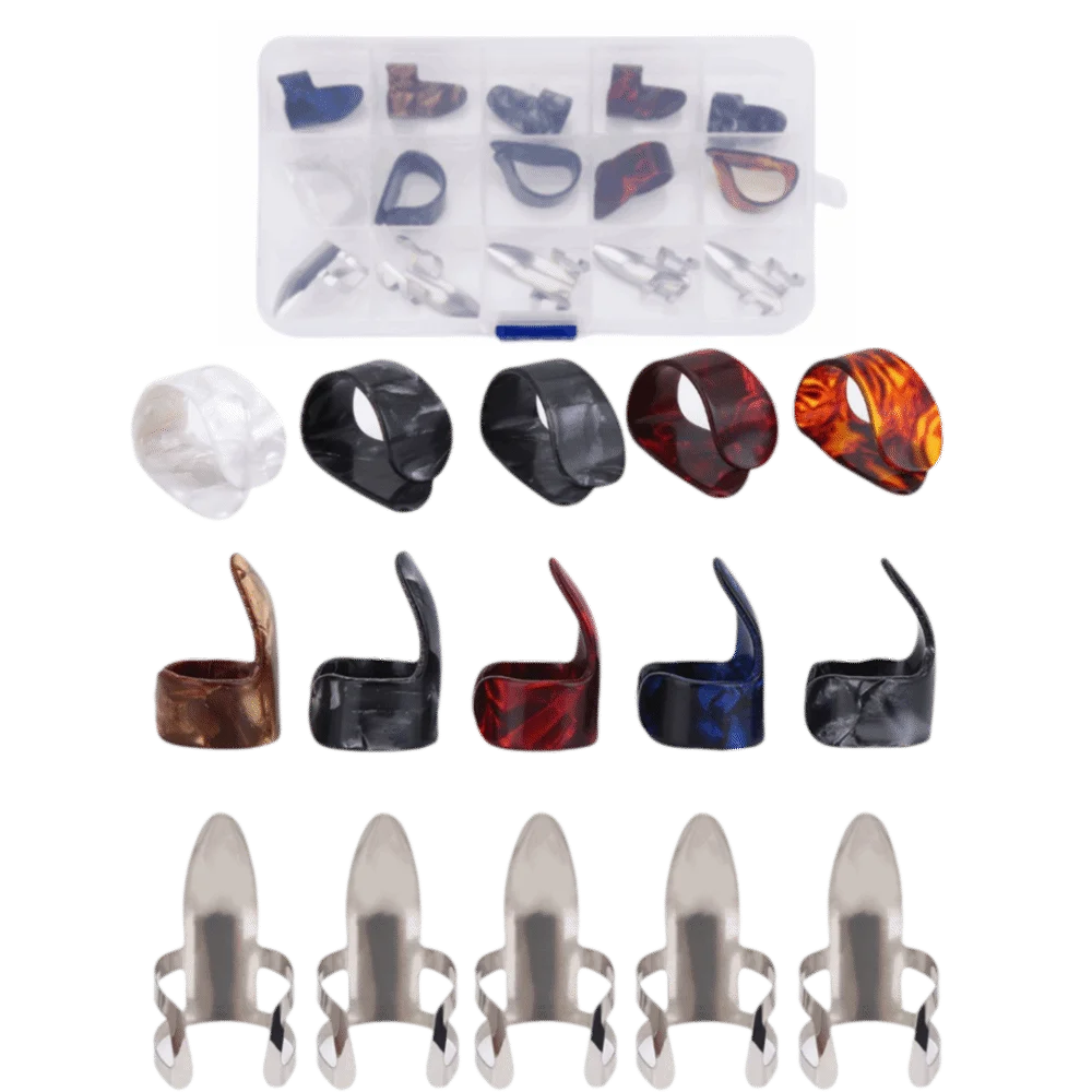 Púas de dedo acero inoxidable pesca – Protectores dedos con estuche - imagen 2