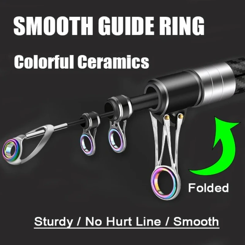 Caña de pesca telescópica carbono para surfcasting y baitcasting - imagen 5