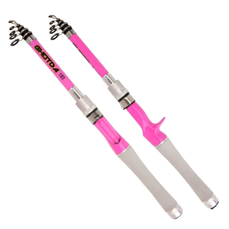 Caña de pescar telescópica, accesorio de fibra de carbono, suave, articulación corta, pequeña, ligera, para fundición a tierra, 1,5 M, 1,8 M, 2,1 M, 2,4 M - imagen 3