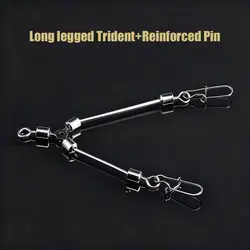 Accesorios para aparejos de pesca, 5 uds., giratorios de 3 vías de acero inoxidable, pierna larga, tipo O, forma de T, aparejos de pesca con caña