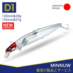 Señuelo de pesca DT Assassin Slider Minnow 120mm 20g / 145mm 27g FLASH sistema deslizante de peso de tungsteno cebos flotantes