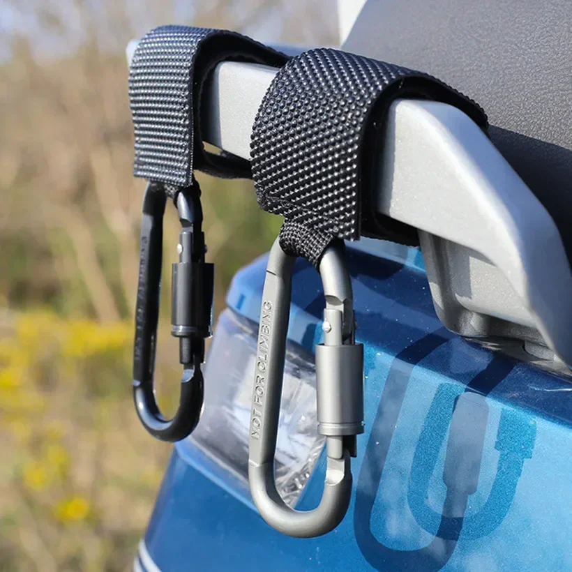 Mosquetón de aleación de aluminio para bicicleta eléctrica, palo mágico fuerte multifunción Universal, gancho para cochecito en forma de D, atrevido con cerradura