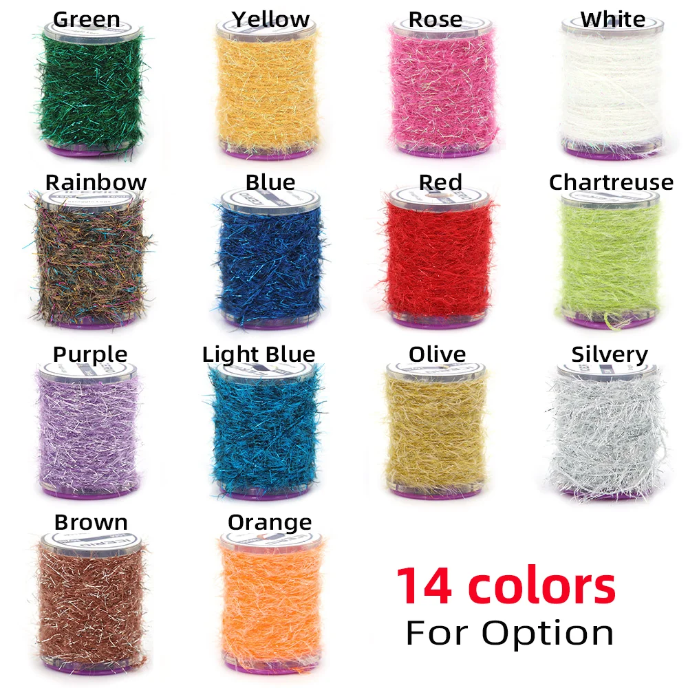 Wifreo, 2 uds., 15M, chenilla de hielo, piernas, Material de atado de moscas para Jig, ninfas, Scud, lanoso, Bugger, Streamer, trucha, lubina, señuelo de pesca - imagen 4