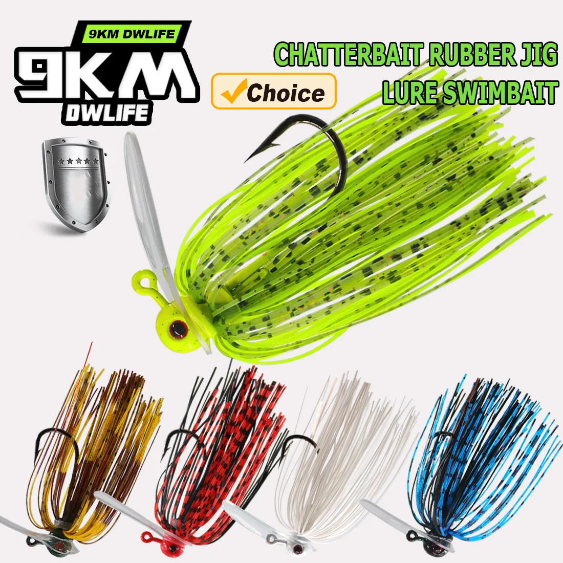 Señuelo Chatterbait 9KM con hoja PVC y vinilo para lubina - imagen 5