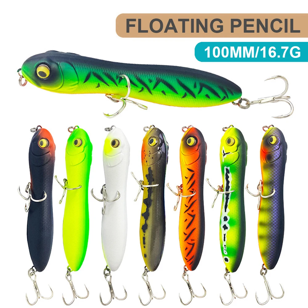 Señuelos de pesca de 10cm y 16,7g, cebo tipo lápiz Wobbler, Topwater flotante, carrera en Z, cebo duro Artificial, Trolling, Jerkbait, trucha, lubina QBE119 - imagen 3