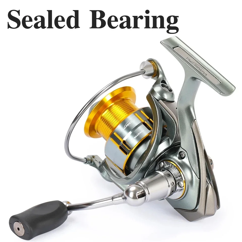 TSURINOYA carrete de pesca giratorio de fundición larga FS 2000 3000 5,2: 1 7kg potencia de arrastre Universal agua dulce Lucio lubina rueda de pesca ligera - imagen 5