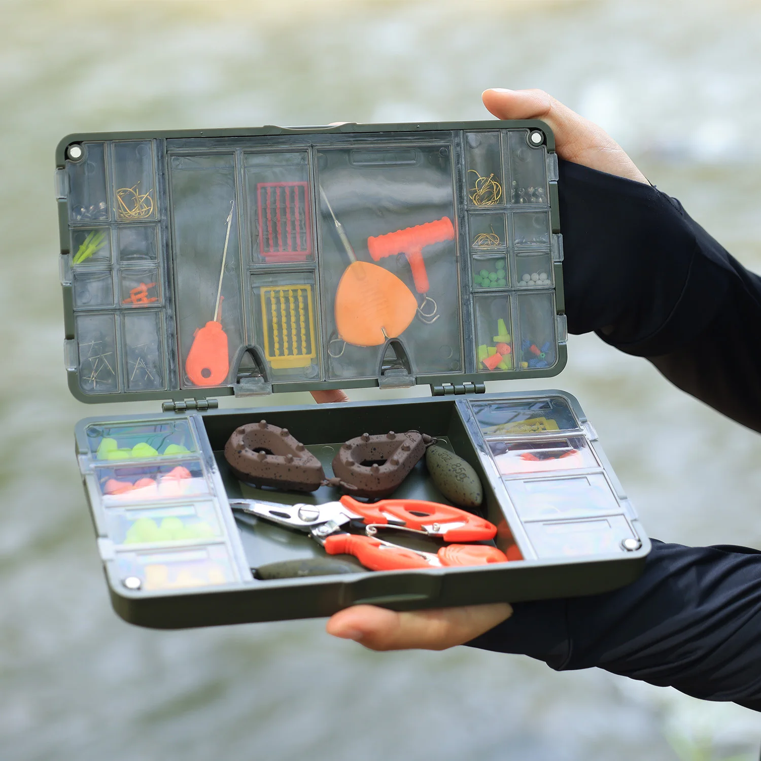 Sougayilang Caja ABS anticaída – Organizador de pesca con tapa - imagen 4