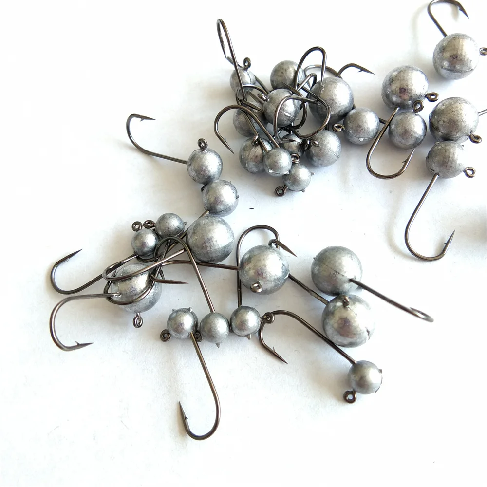 Swolfy-anzuelos de pesca AJING, señuelo suave de trucha, Rockfish, cebo, cabeza de plantilla, gusano, 20 piezas, 0,8g, 1,7g, 3,4g - imagen 2