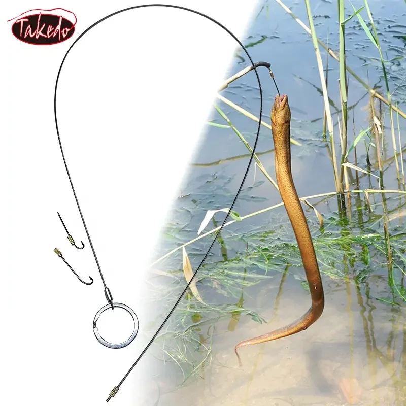 TAKED AHZ02 grupo de anzuelos de Anguila superior para Pesca en agua dulce vástago largo 304 anzuelo de Pesca de acero inoxidable para Anguila, pantano, Tilapia, Pesca - imagen 4
