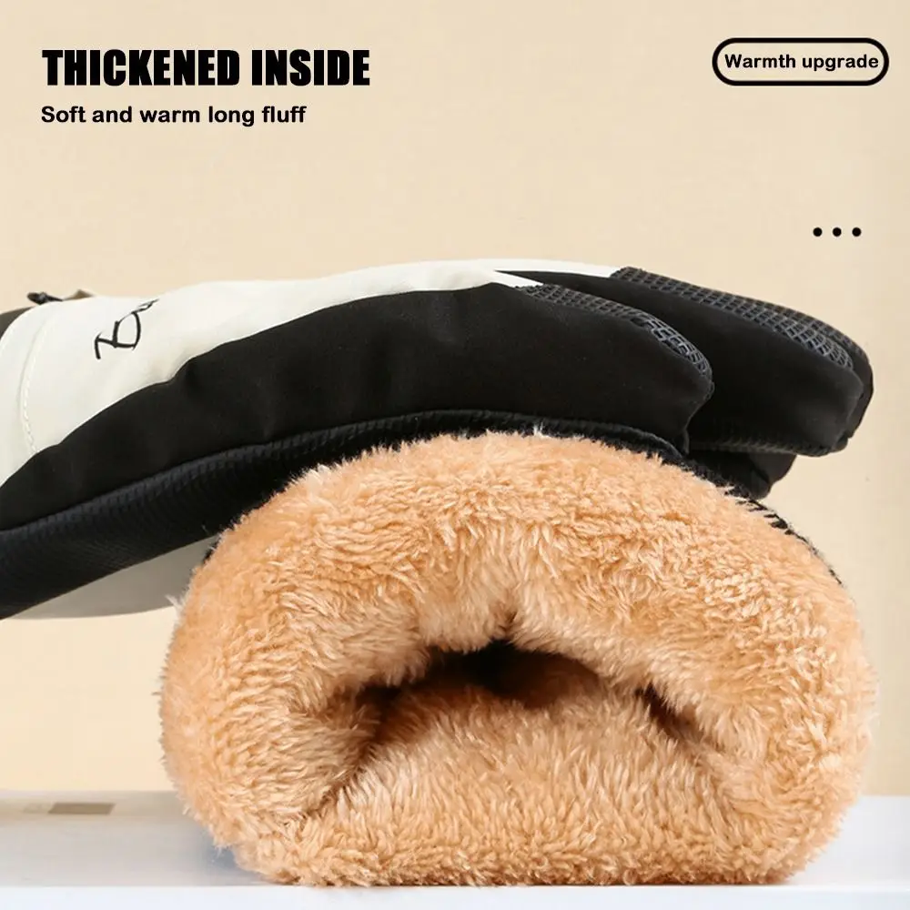 Windproof Skiing Gloves for Men Sports Cycling Motocycle Full Palm Plush Gloves Touch-screen Thickened Snowboard Gloves Winter - imagen 4