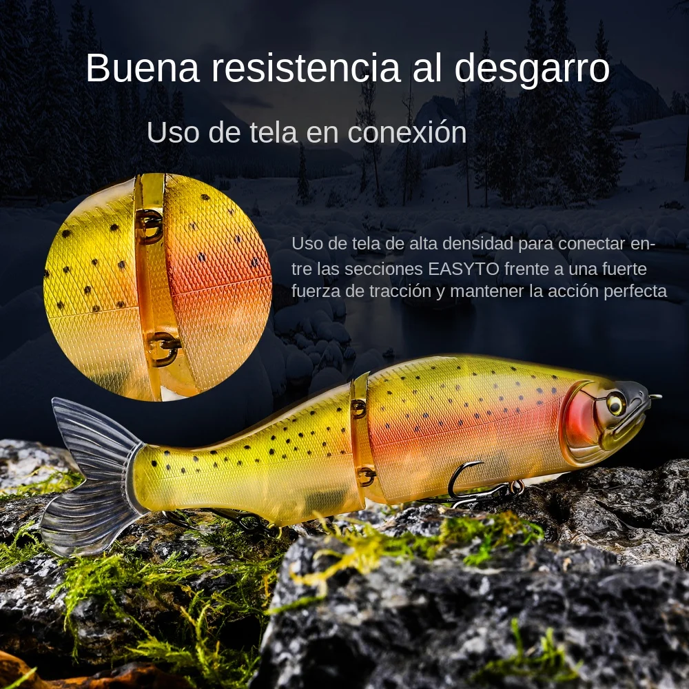 BEARKING-señuelo de pesca superior, 185mm, 64g, 2,25oz, Wobblers de pececillo articulado, cuerpo ABS con cola suave, SwimBaits, señuelo suave para Lucio y lubina - imagen 4